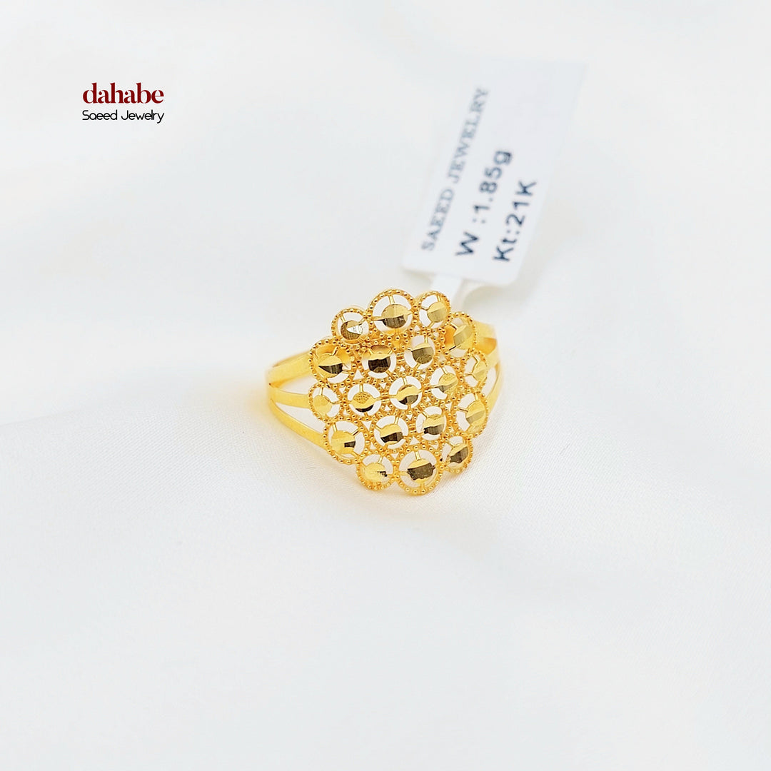 21K Gold Honeycomb Statement Ring