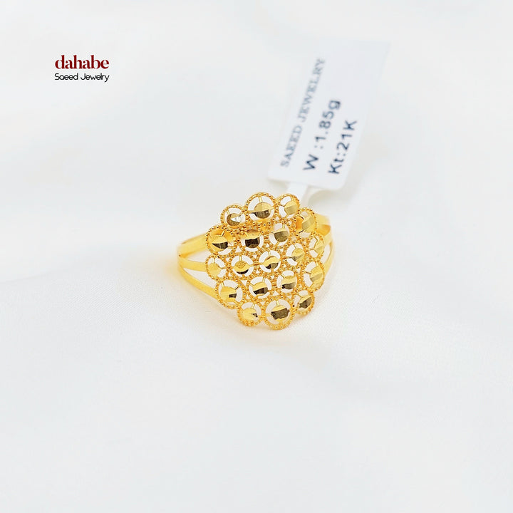 21K Gold Honeycomb Statement Ring