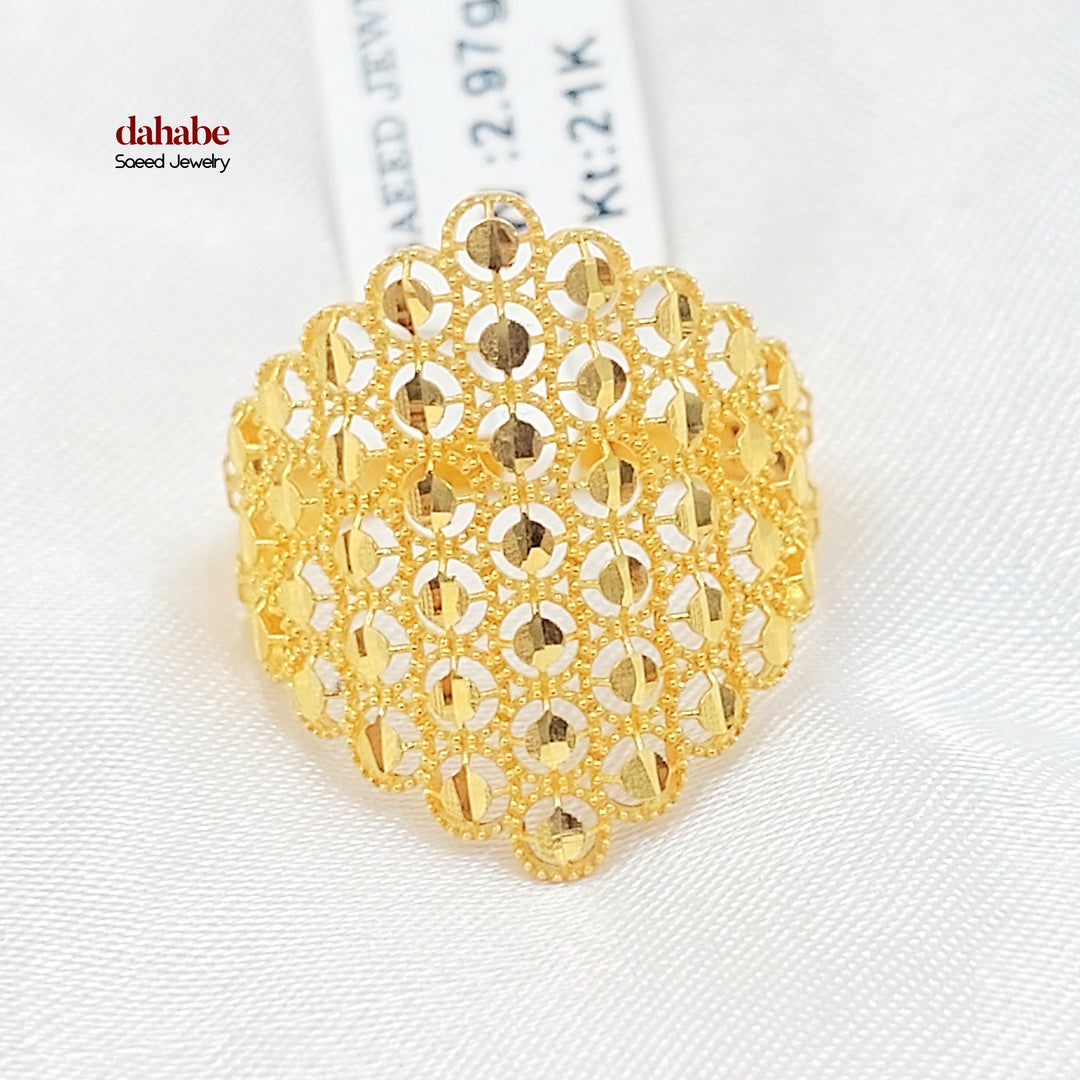 21K خاتم خلية النحل-مجوهرات الشيخ سعيد-Saeed Jewelry 