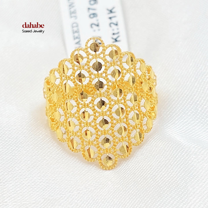 21K خاتم خلية النحل-مجوهرات الشيخ سعيد-Saeed Jewelry 