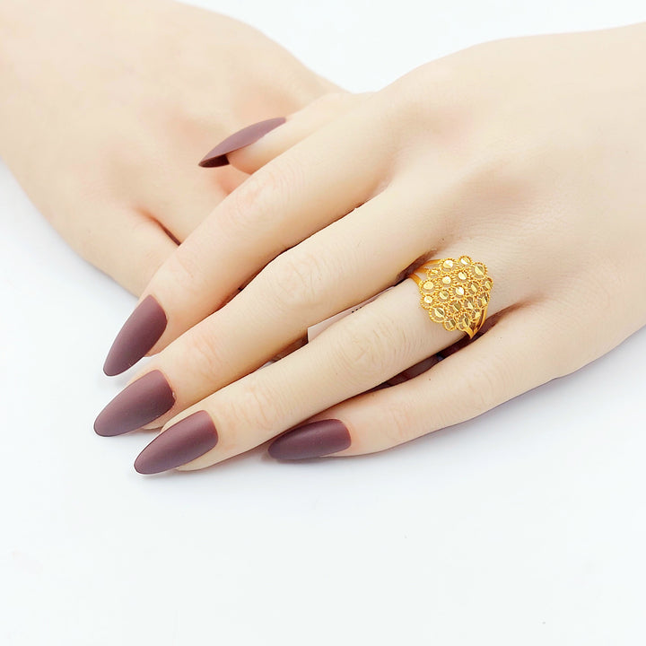 Beehive Ring Made of 21K Gold by Saeed Jewelry 