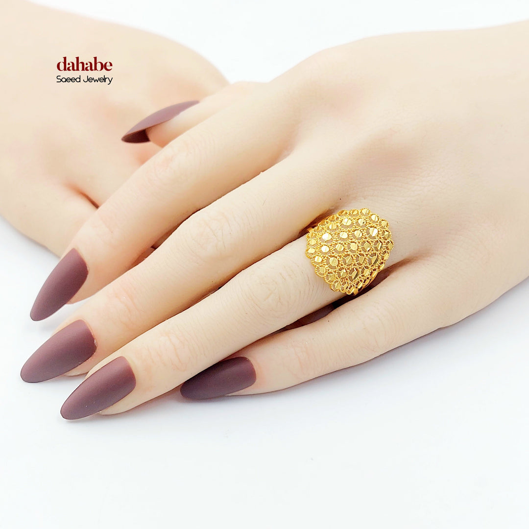 21K خاتم خلية النحل-مجوهرات الشيخ سعيد-Saeed Jewelry 
