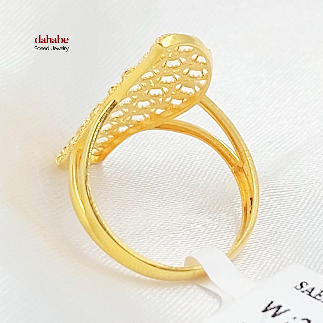 21K خاتم خلية النحل-مجوهرات الشيخ سعيد-Saeed Jewelry 