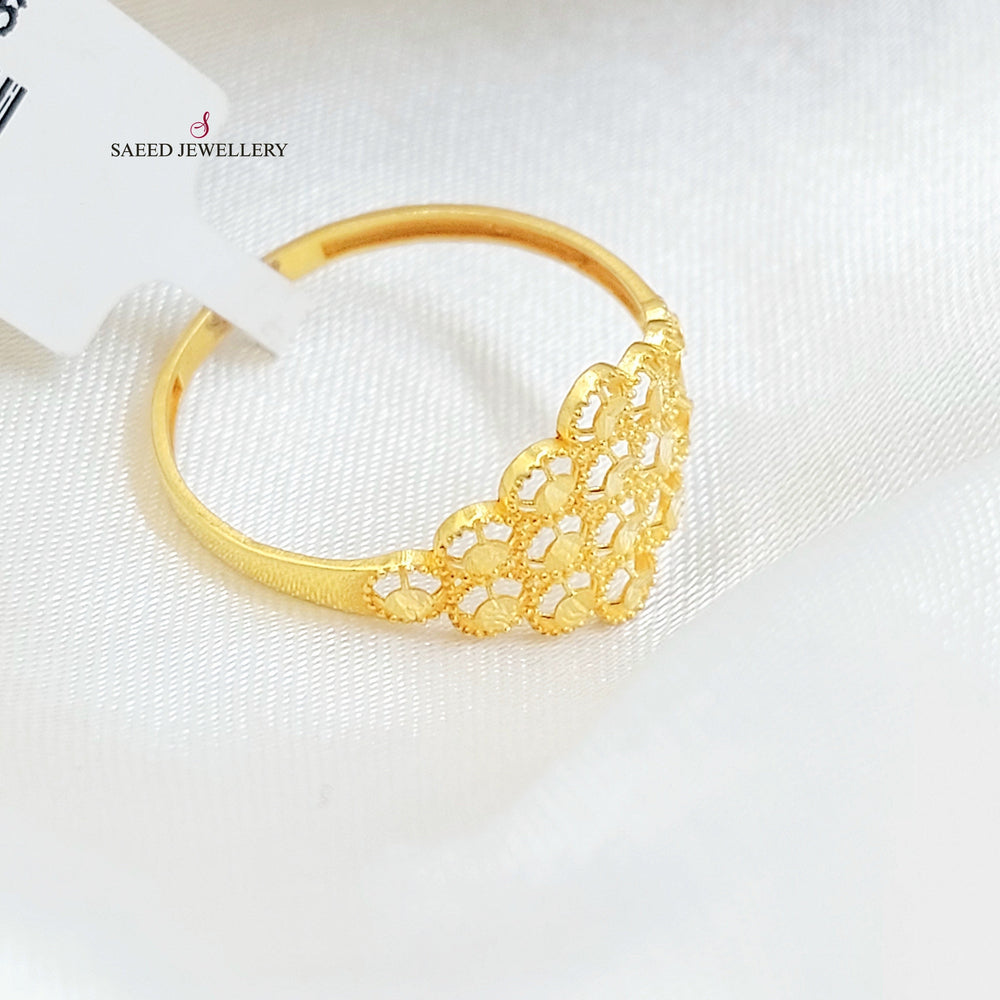21K خاتم خلية النحل-مجوهرات الشيخ سعيد-Saeed Jewelry 