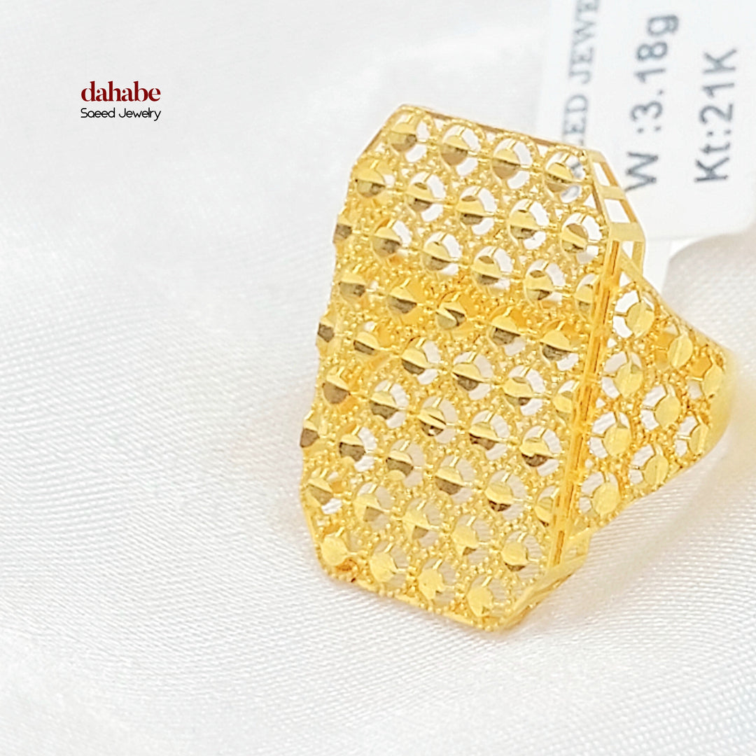 21K خاتم خلية النحل-مجوهرات الشيخ سعيد-Saeed Jewelry 