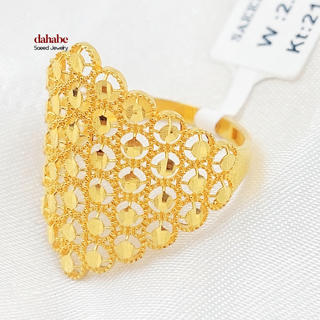 21K خاتم خلية النحل-مجوهرات الشيخ سعيد-Saeed Jewelry 