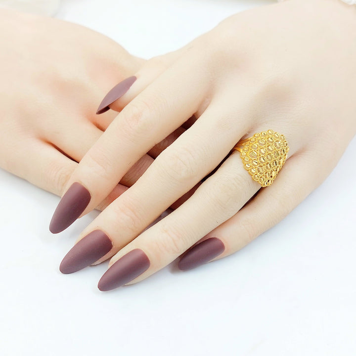 Beehive Ring Made of 21K Gold by Saeed Jewelry 