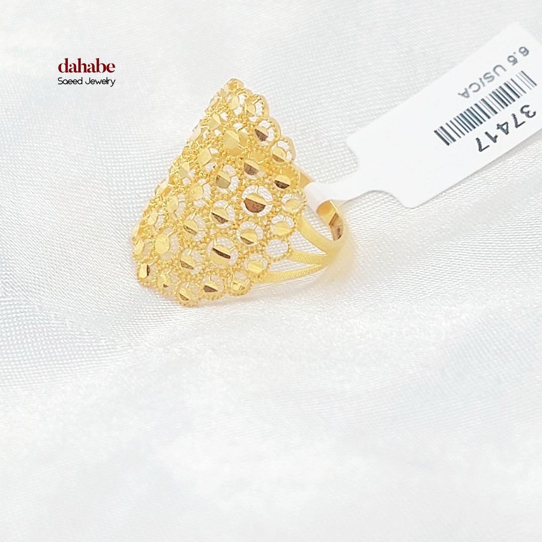 21K خاتم خلية النحل-مجوهرات الشيخ سعيد-Saeed Jewelry 