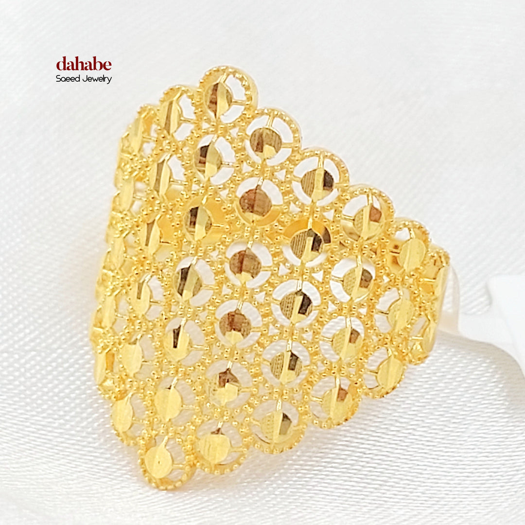 21K خاتم خلية النحل-مجوهرات الشيخ سعيد-Saeed Jewelry 