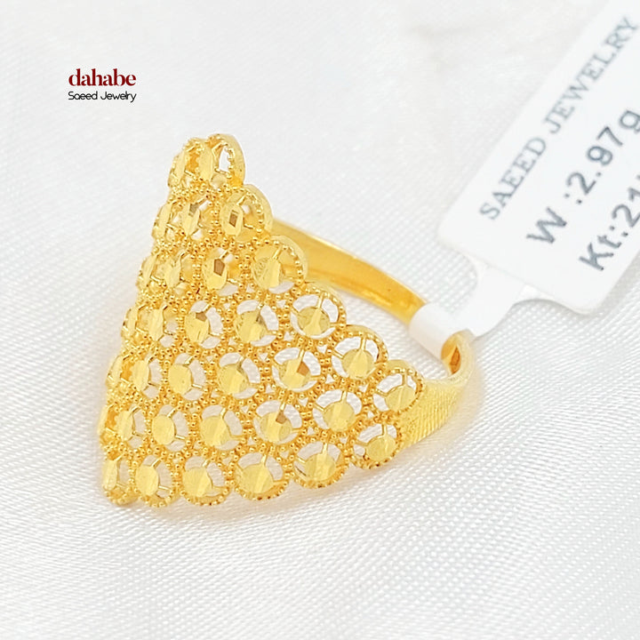 21K خاتم خلية النحل-مجوهرات الشيخ سعيد-Saeed Jewelry 