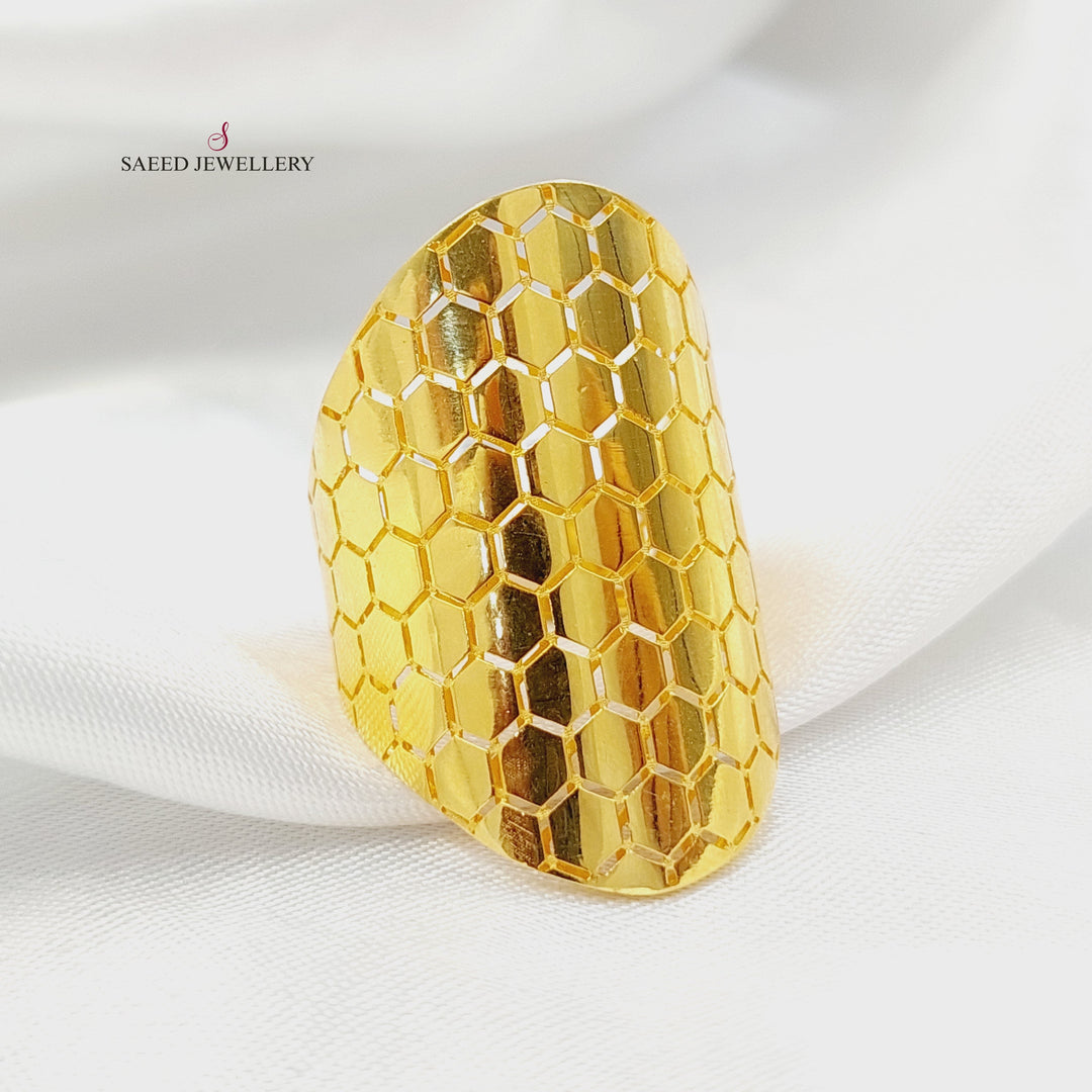 Beehive Ring Made of 21K Gold by Saeed Jewelry 
