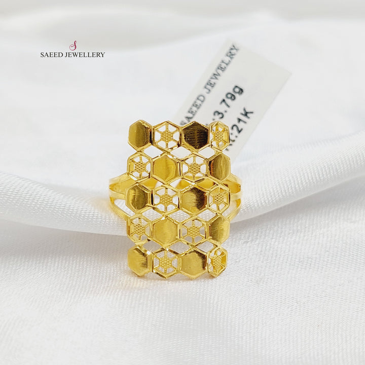 21K خاتم خلية النحل-مجوهرات الشيخ سعيد-Saeed Jewelry 