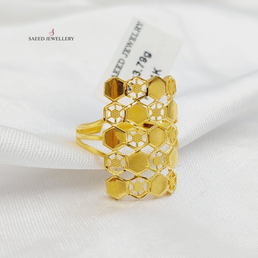 21K خاتم خلية النحل-مجوهرات الشيخ سعيد-Saeed Jewelry 