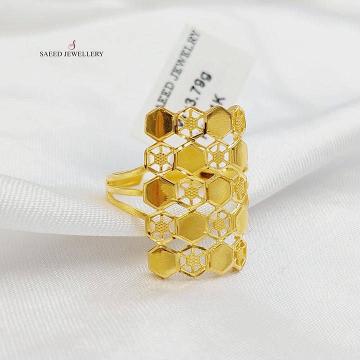 21K خاتم خلية النحل-مجوهرات الشيخ سعيد-Saeed Jewelry 