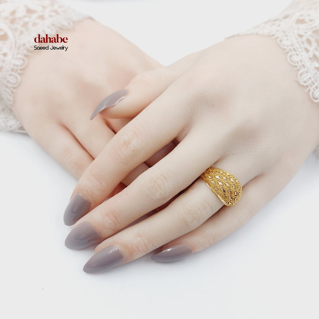 21K Gold Beehive Ring