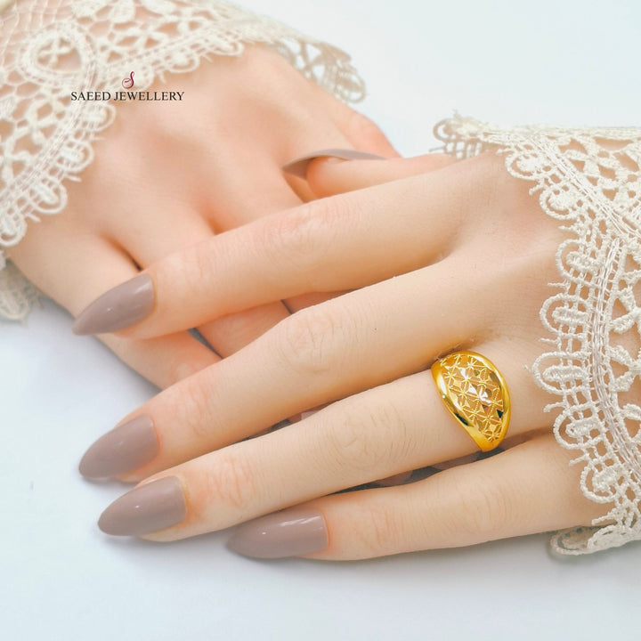 Beehive Ring Made of 21K Gold by Saeed Jewelry 