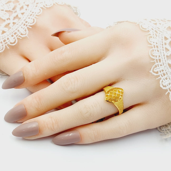 21K خاتم خلية النحل-مجوهرات الشيخ سعيد-Saeed Jewelry 