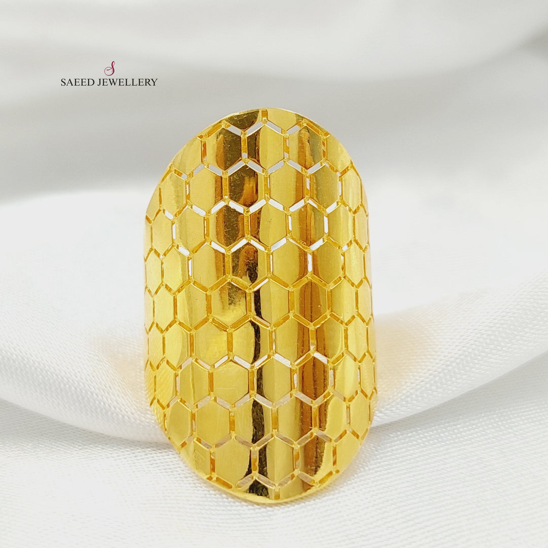 Beehive Ring Made of 21K Gold by Saeed Jewelry 