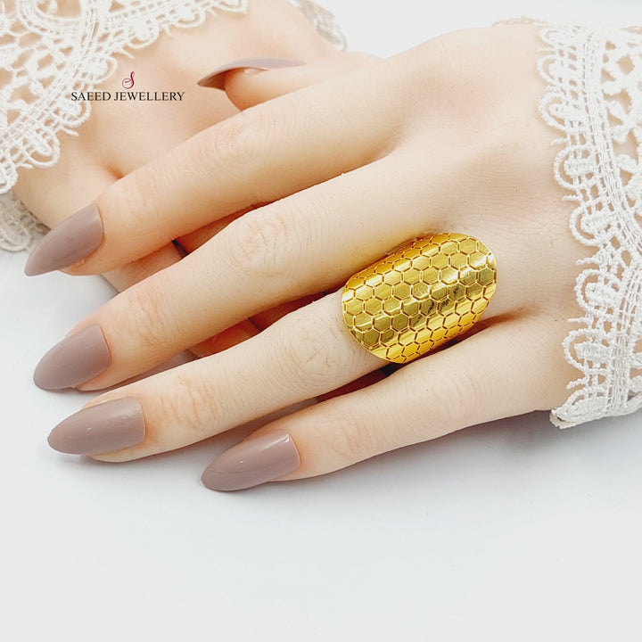 Beehive Ring Made of 21K Gold by Saeed Jewelry 