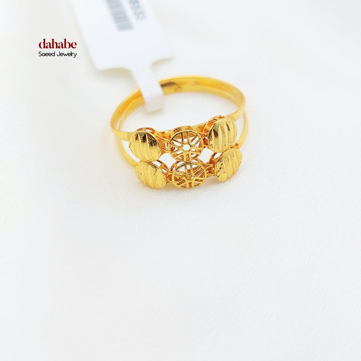 21K Gold Disc Motif Ring