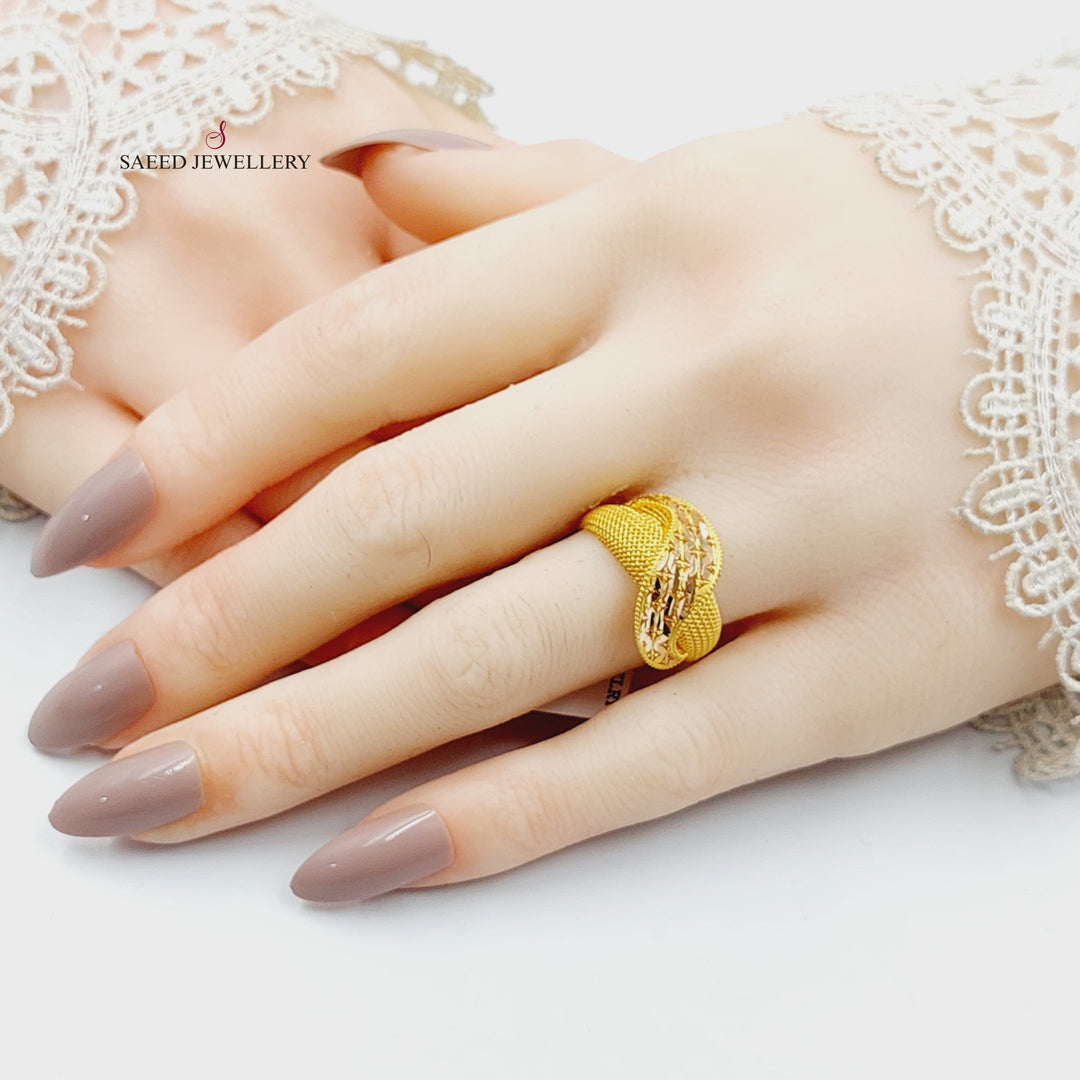 21K Gold Belt Ring by Saeed Jewelry - Image 4