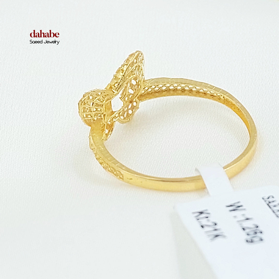 21K خاتم فراشة-مجوهرات الشيخ سعيد-Saeed Jewelry 