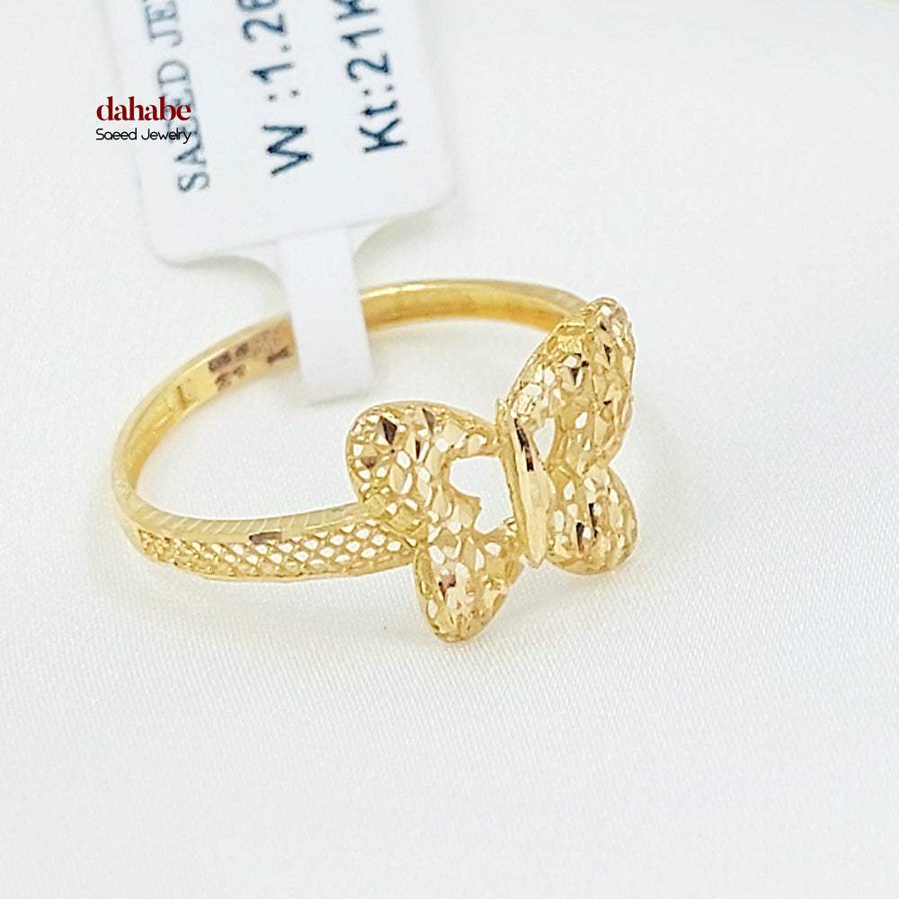 21K خاتم فراشة-مجوهرات الشيخ سعيد-Saeed Jewelry 