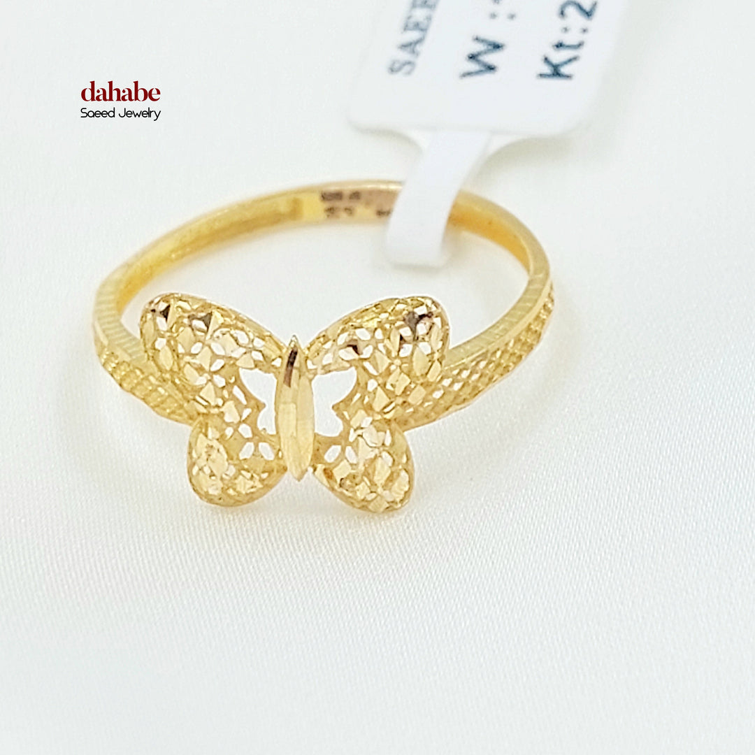 21K خاتم فراشة-مجوهرات الشيخ سعيد-Saeed Jewelry 