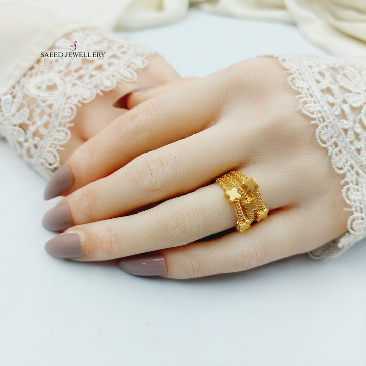 Butterfly Ring Made of 21K Gold by Saeed Jewelry 