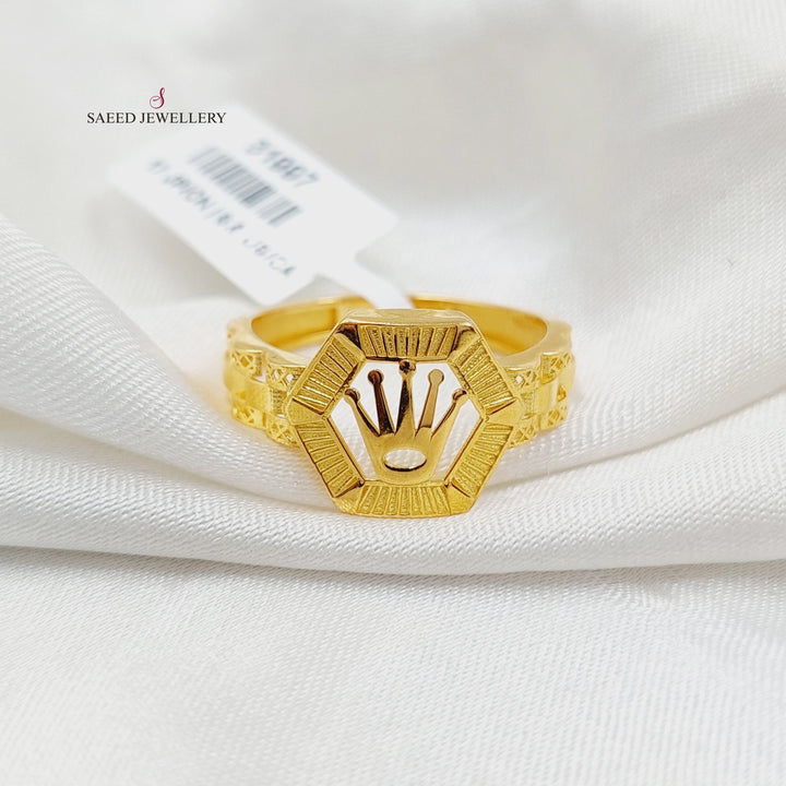 21K Gold Crown Ring by Saeed Jewelry - Image 1