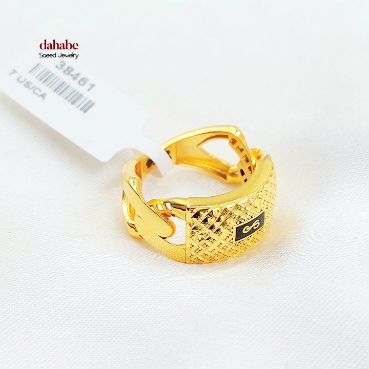 Cuban Links Ring Made of 21K Gold by Saeed Jewelry 