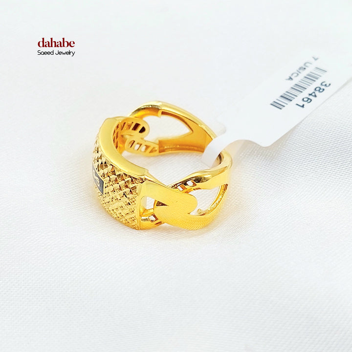 Cuban Links Ring Made of 21K Gold by Saeed Jewelry 