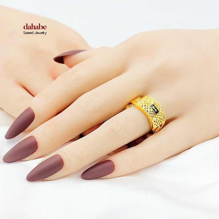 Cuban Links Ring Made of 21K Gold by Saeed Jewelry 