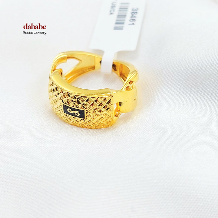 Cuban Links Ring Made of 21K Gold by Saeed Jewelry 