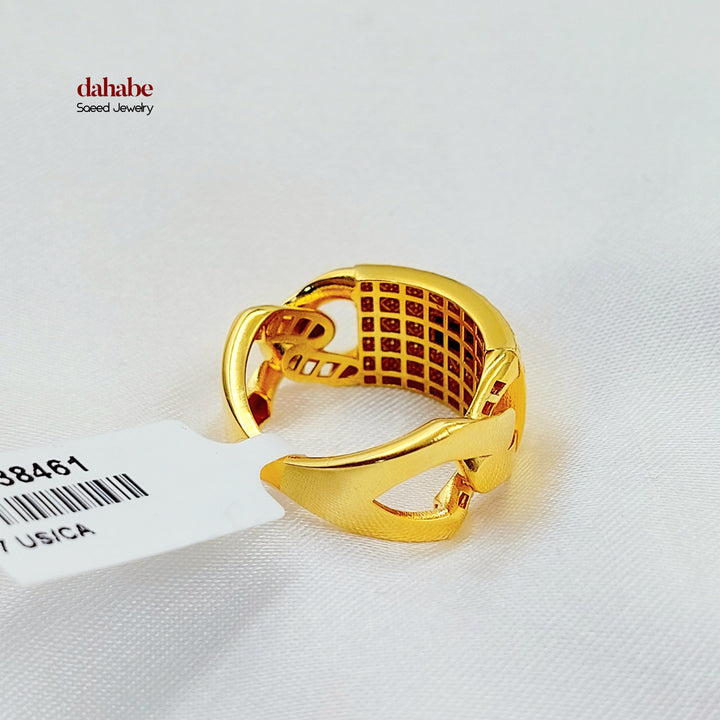Cuban Links Ring Made of 21K Gold by Saeed Jewelry 