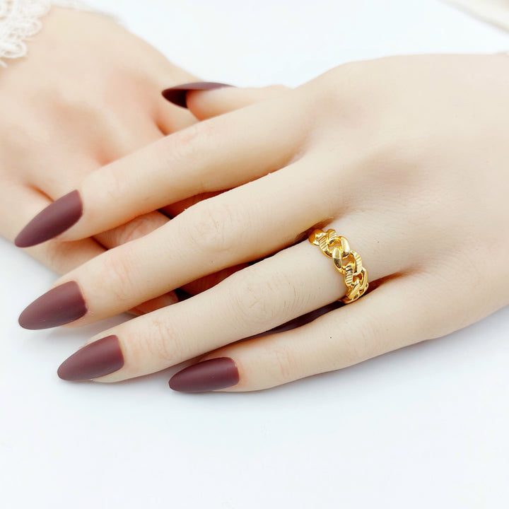 21K خاتم جنزير-مجوهرات الشيخ سعيد-Saeed Jewelry 