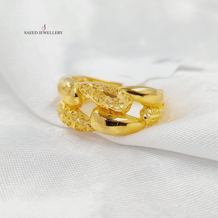 21K خاتم جنزير-مجوهرات الشيخ سعيد-Saeed Jewelry 