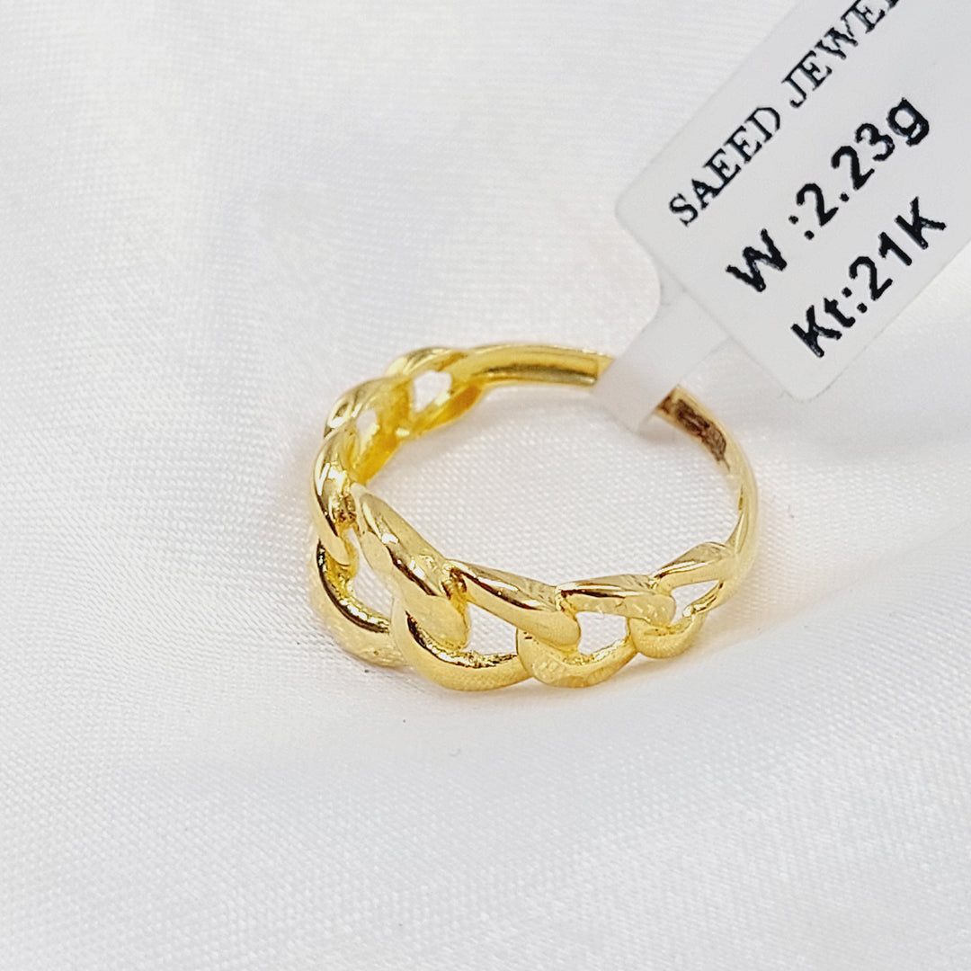 21K خاتم جنزير-مجوهرات الشيخ سعيد-Saeed Jewelry 