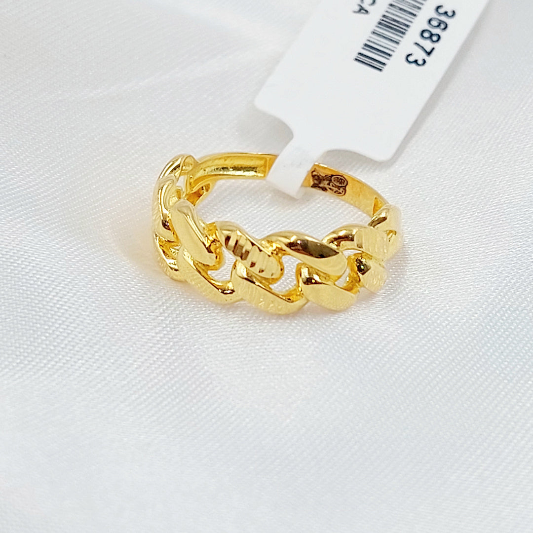 21K خاتم جنزير-مجوهرات الشيخ سعيد-Saeed Jewelry 