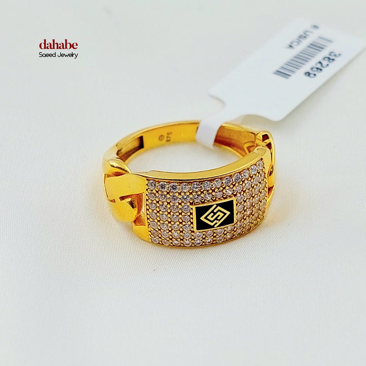 Deluxe Cuban Links Ring Made of 21K Gold by Saeed Jewelry 
