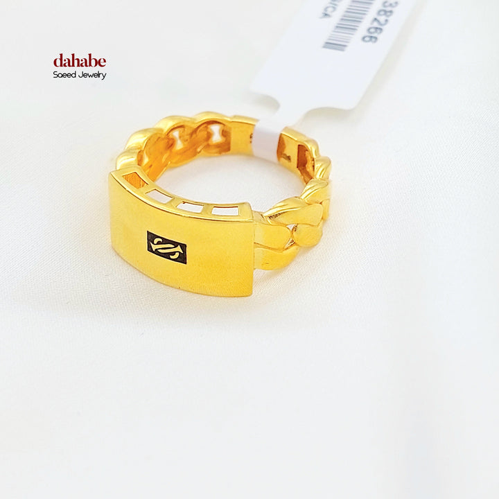 Deluxe Cuban Links Ring Made of 21K Gold by Saeed Jewelry 