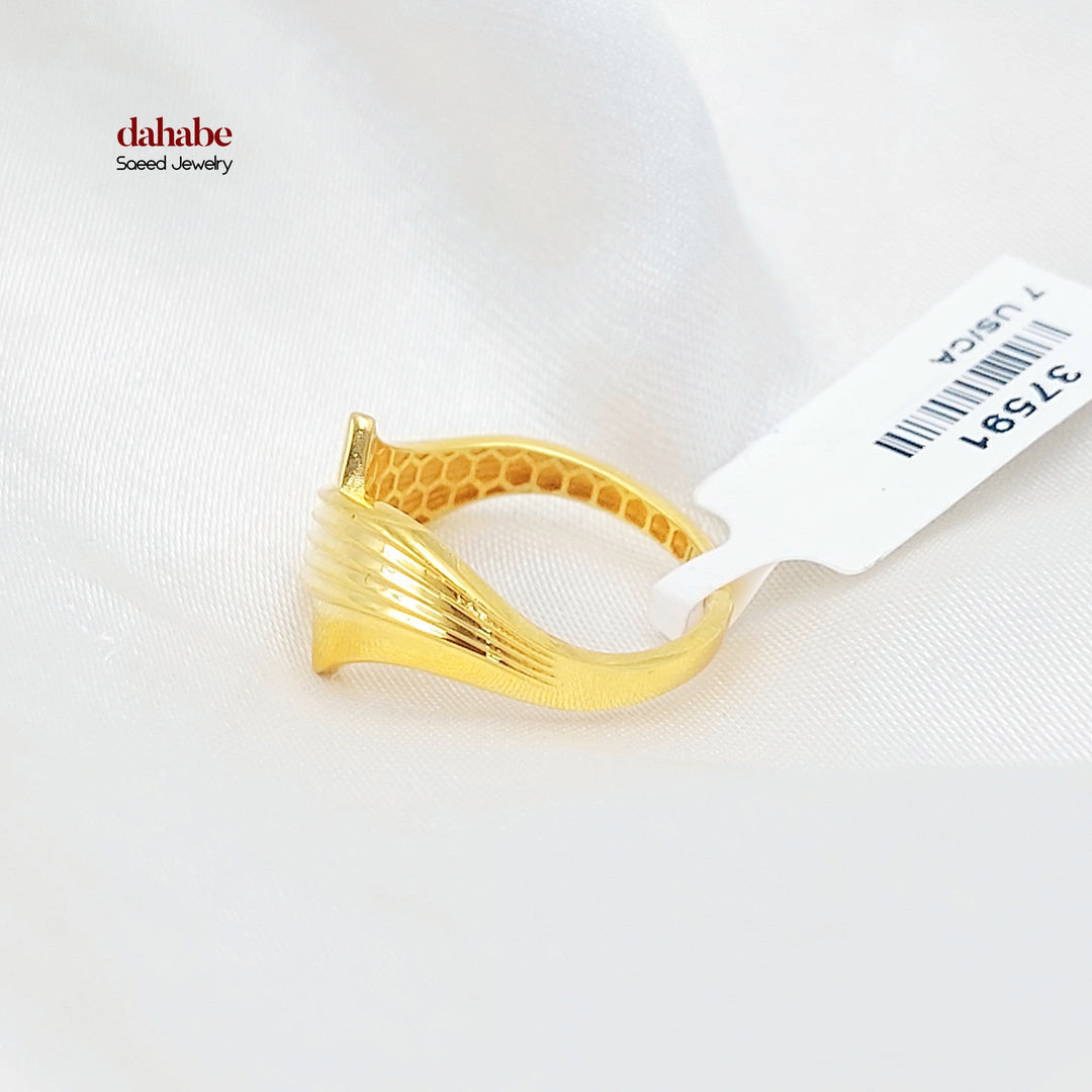 21K خاتم سادة اكسترا-مجوهرات الشيخ سعيد-Saeed Jewelry 