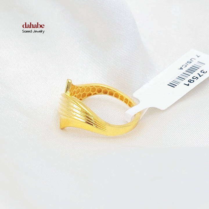 21K خاتم سادة اكسترا-مجوهرات الشيخ سعيد-Saeed Jewelry 