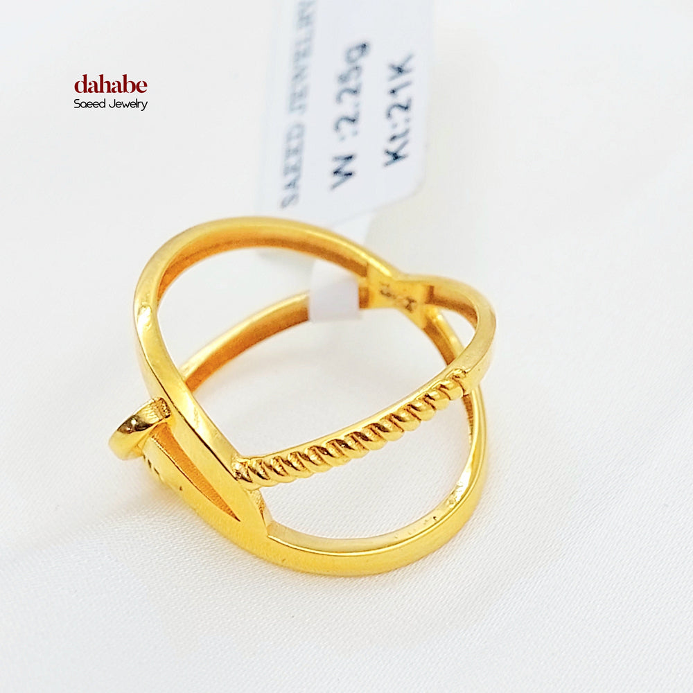 Deluxe X Style Ring Made of 21K Gold by Saeed Jewelry 