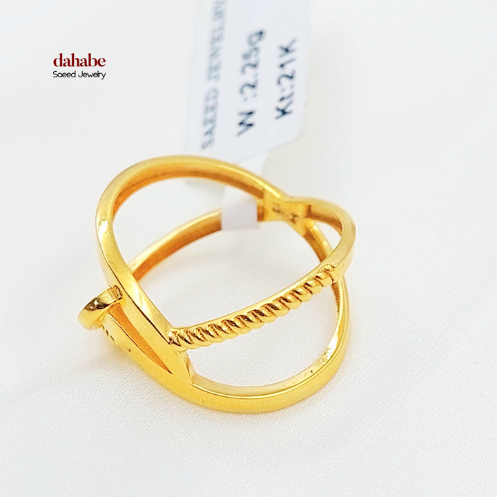 Deluxe X Style Ring Made of 21K Gold by Saeed Jewelry 