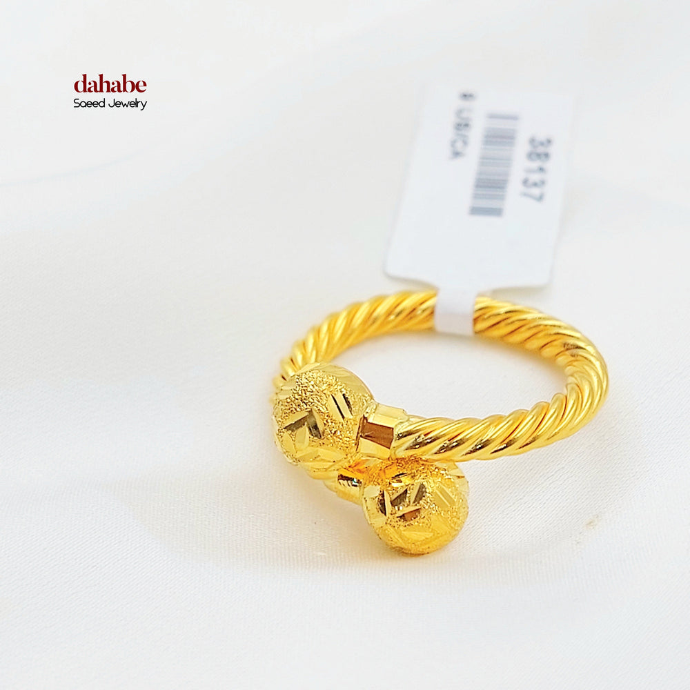 Deluxe Twisted Ring Made of 21K Gold by Saeed Jewelry 