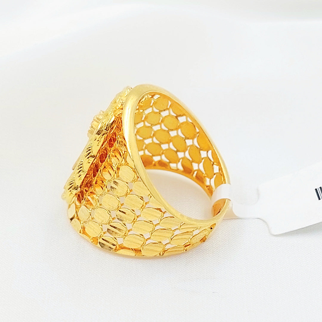 Deluxe Ounce Ring Made of 21K Gold by Saeed Jewelry 