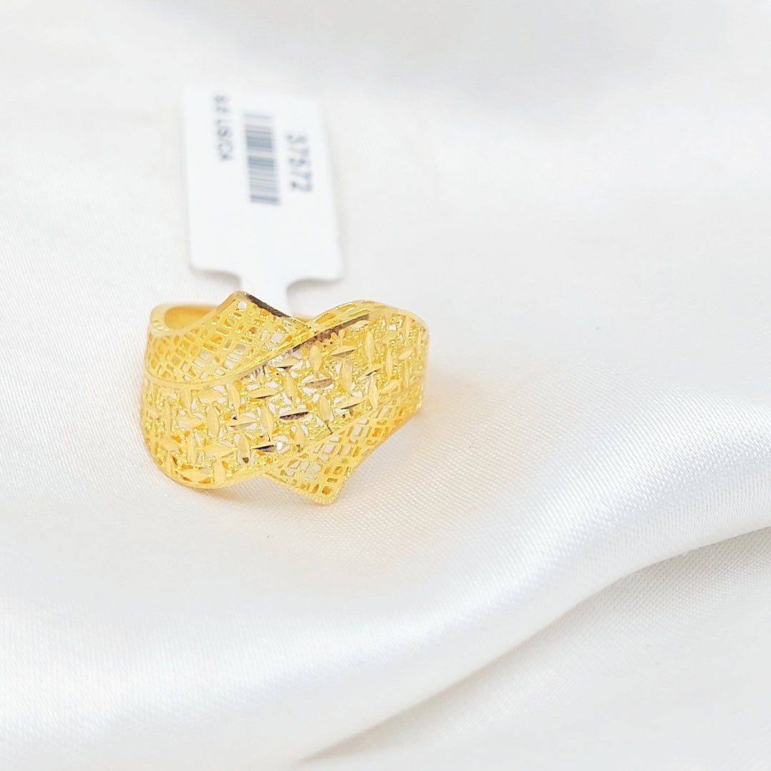 Deluxe Engraved Ring Made of 21K Gold by Saeed Jewelry 