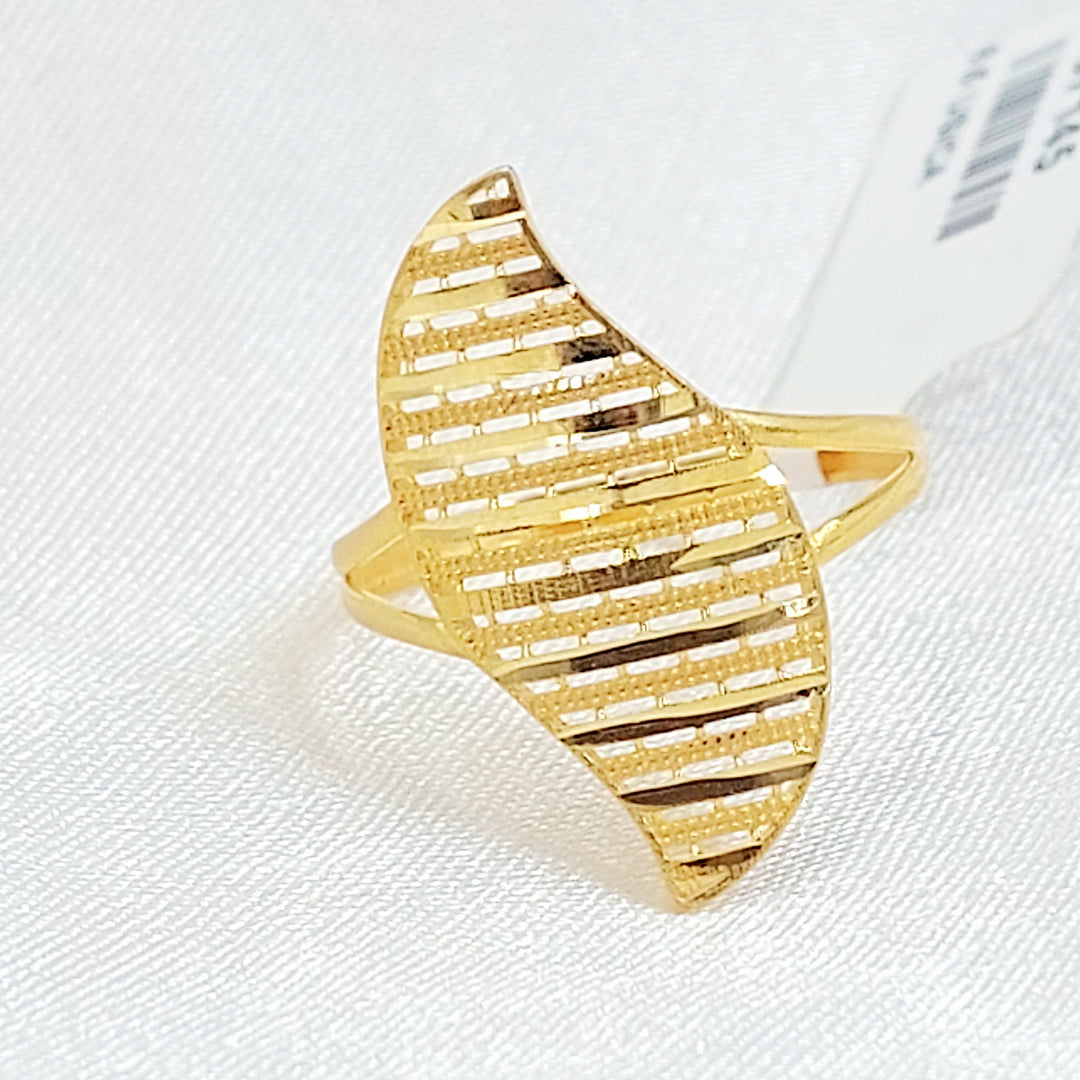 Deluxe Leaf Ring Made of 21K Gold by Saeed Jewelry 