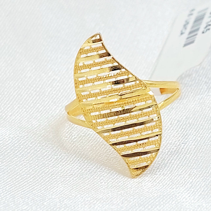 Deluxe Leaf Ring Made of 21K Gold by Saeed Jewelry 